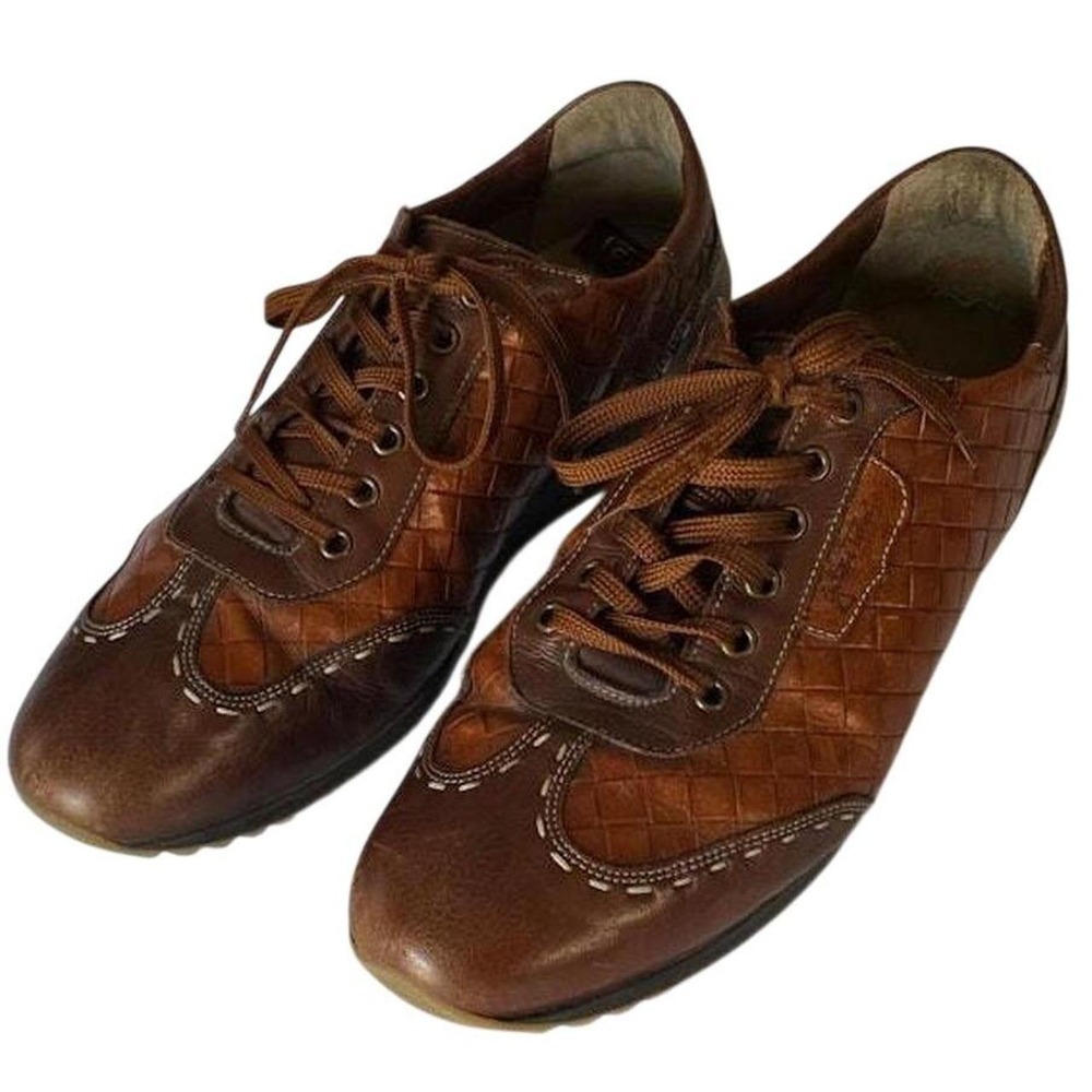 Vintage Galizio Torresi Luxury Leather Brown Sneakers 9.5/10 Academia Italy